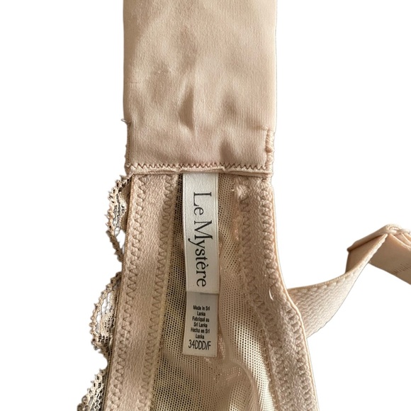 Le Mystère Nude Lace Underwire Sophia T Shirt Bra 34DDD Full Figure Like NEW 34F - Picture 6 of 7